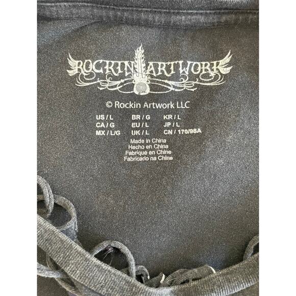 Jimi Hendrix Distressed Cutout Tee Rockin Artwork L - Picture 7 of 8